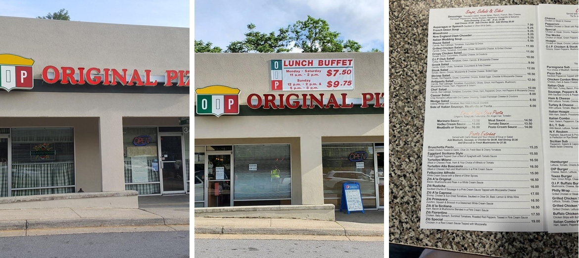 Original Italian Pizza Menu